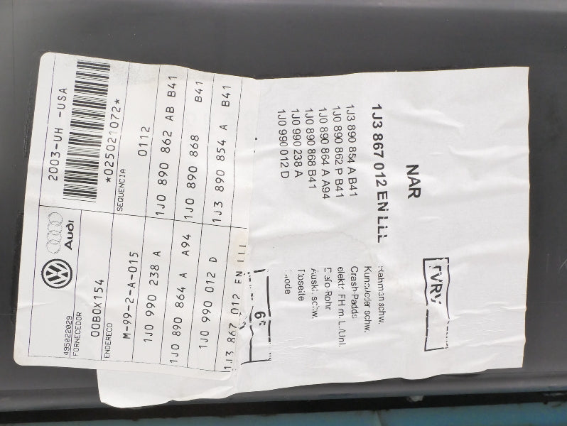 RH Front Leather Door Panel 99-05 VW Golf GTI Mk4 2DR Black - Genuine