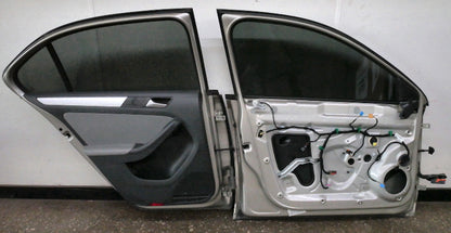 LH Front & Rear Door Assemblies 11-18 VW Jetta Sedan MK6 LP7W Moon Rock Gray