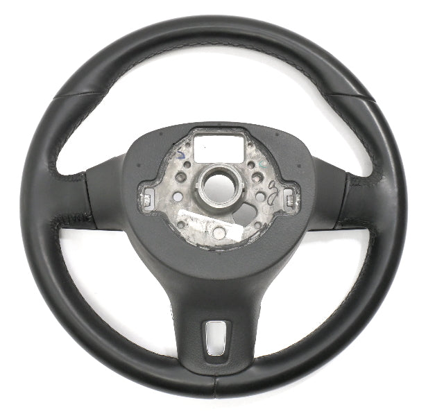 Leather Steering Wheel 10-14 VW Golf Jetta Sportwagen MK6 - 5C0 419 091 AK -