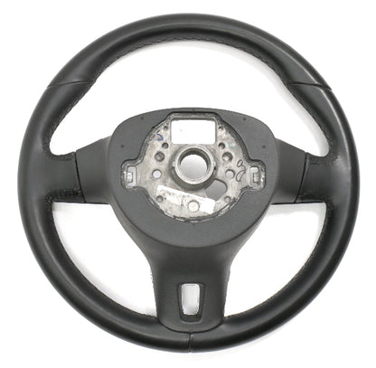 Leather Steering Wheel 10-14 VW Golf Jetta Sportwagen MK6 - 5C0 419 091 AK -
