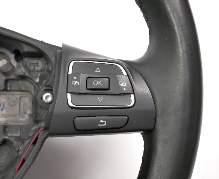 Leather Steering Wheel 10-14 VW Golf Jetta Sportwagen MK6 - 5C0 419 091 AK -