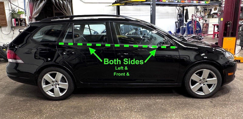 Black Lower Window Door Trim Set 09-14 VW Jetta Sportwagen - Genuine