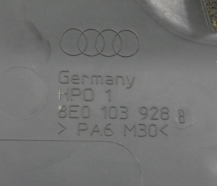 RH Engine Air Intake Cover 02-05 Audi A4 3.0 V6  - Genuine - 8E0 103 928 B