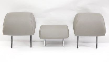 Rear Headrest Head Rest Set 02-05 Audi A4 S4 B6 Gray Leatherette - Genuine