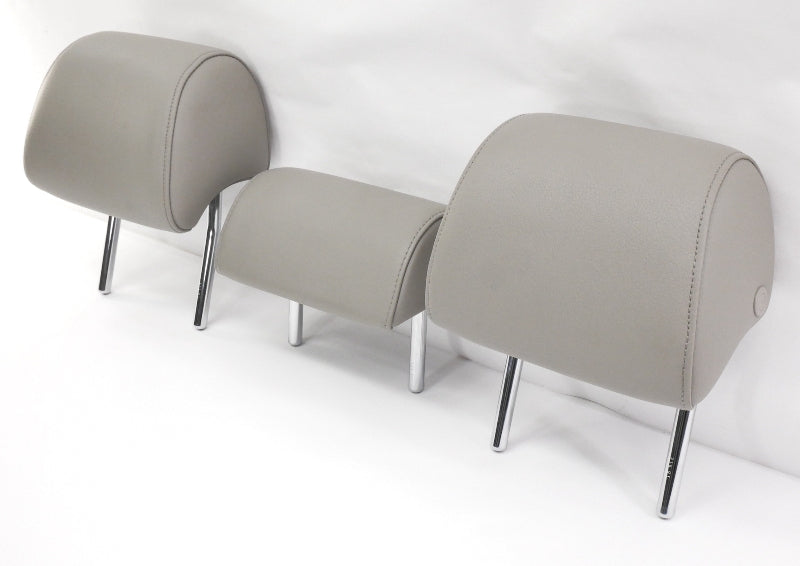 Rear Headrest Head Rest Set 02-05 Audi A4 S4 B6 Gray Leatherette - Genuine