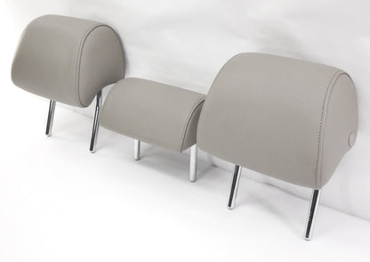 Rear Headrest Head Rest Set 02-05 Audi A4 S4 B6 Gray Leatherette - Genuine