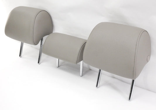 Rear Headrest Head Rest Set 02-05 Audi A4 S4 B6 Gray Leatherette - Genuine
