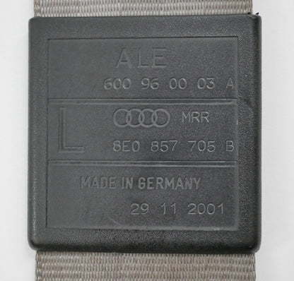 Front Seat Belt Seatbelt Set 02-08 Audi A4 S4 B6 B7 Grey Genuine - 8E0 857 706 F