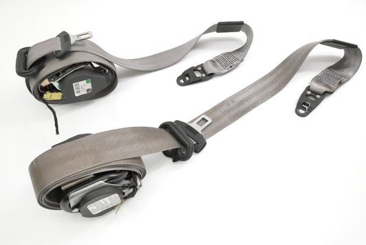 Front Seat Belt Seatbelt Set 02-08 Audi A4 S4 B6 B7 Grey Genuine - 8E0 857 706 F