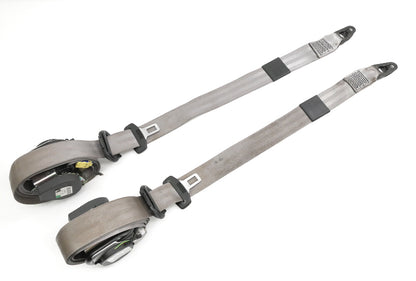 Front Seat Belt Seatbelt Set 02-08 Audi A4 S4 B6 B7 Grey Genuine - 8E0 857 706 F