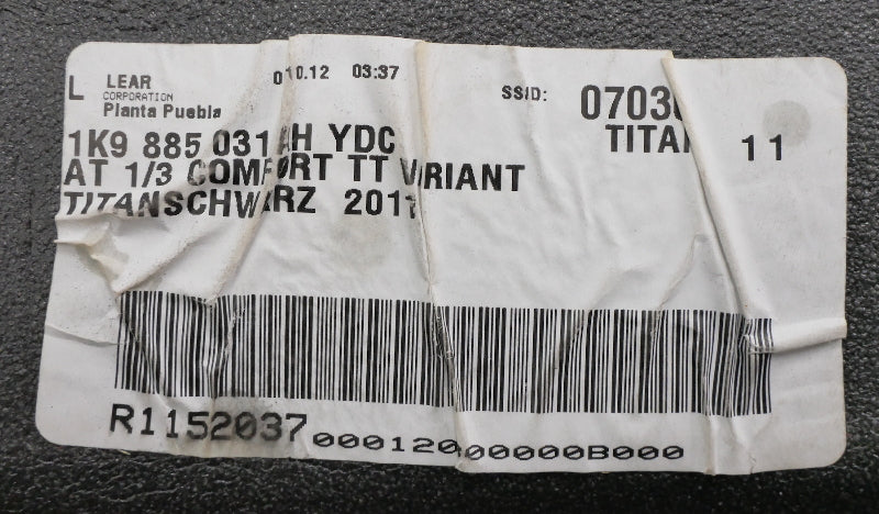 LH Rear Seat Lower Cushion 10-14 VW Jetta Sportwagen MK5 MK6 ~ 1K9 885 031 AH