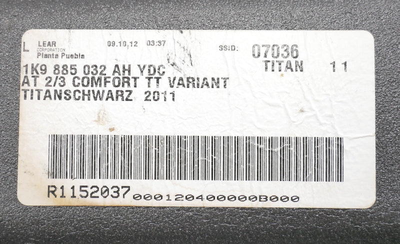 RH Rear Seat Lower Cushion 10-14 VW Jetta Sportwagen MK5 MK6 - 1K9 885 032 AH