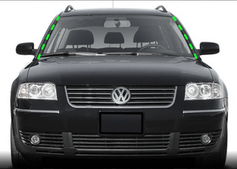 Windshield Side Seal Trim Moldings 98-05 VW Passat B5 B5.5 - 3B0 854 327 / 328 C