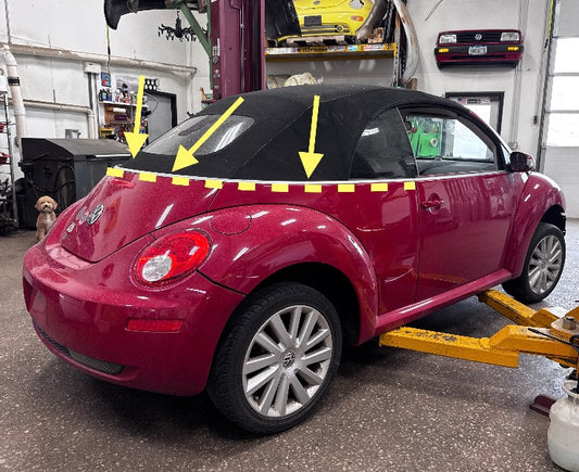 Exterior Rear Back Window Chrome Molding Trim Set 03-10 VW Beetle Convertible