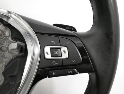 Leather Steering Wheel 15-21 VW Golf Sportwagen Alltrack MK7 - 5GM 419 091 BD