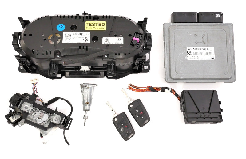 Lock Key Set Gauge Cluster ECU Gateway 2017 VW Golf MK7 1.8T - 06K 907 425 B