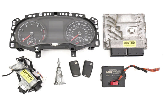 Lock Key Set Gauge Cluster ECU Gateway 2017 VW Golf MK7 1.8T - 06K 907 425 B