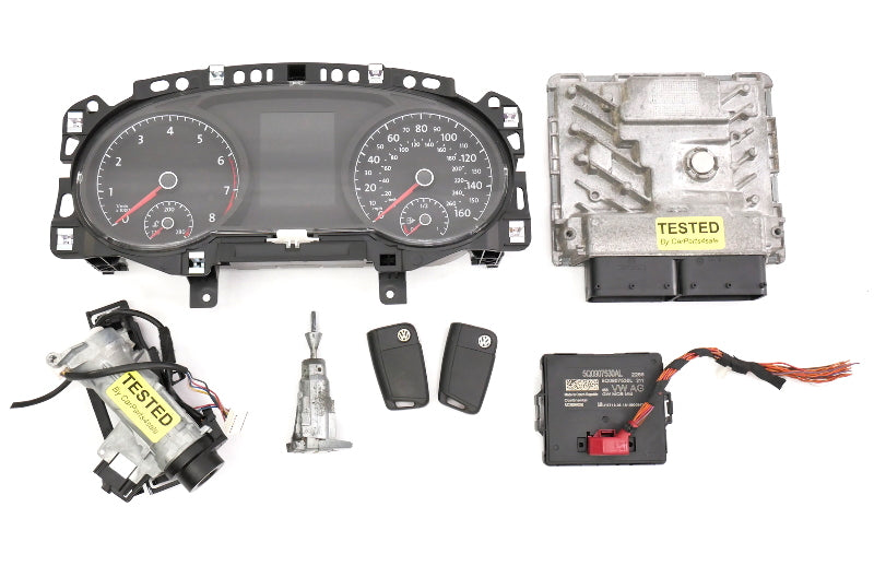 Lock Key Set Gauge Cluster ECU Gateway 2017 VW Golf MK7 1.8T - 06K 907 425 B