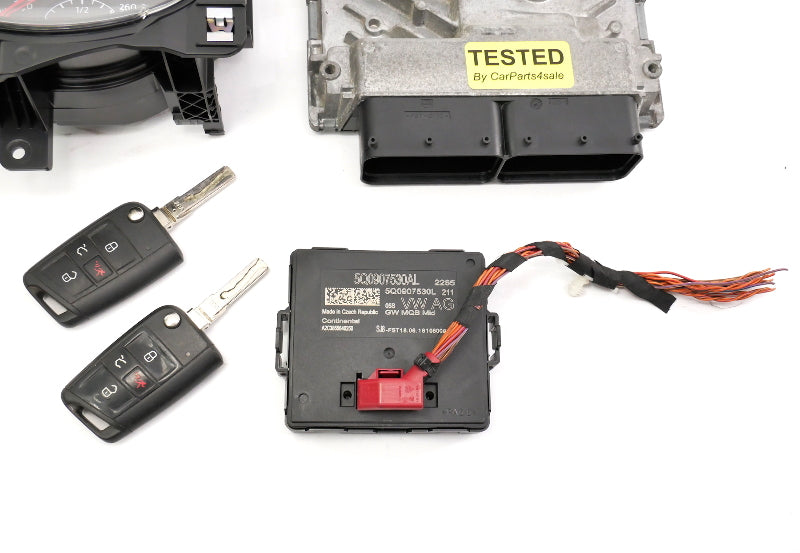 Lock Key Set Gauge Cluster ECU Gateway 2017 VW Golf MK7 1.8T - 06K 907 425 B