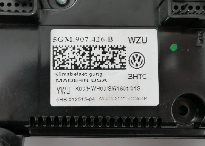 Climate Control HVAC 16-17 VW Golf / Sportwagen / Alltrack MK7 - 5GM 907 426 B