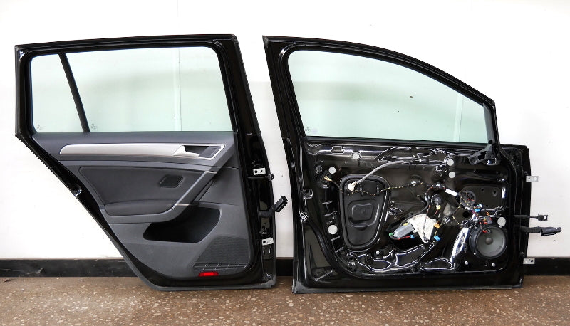 LH Front & Rear Doors 15-19 VW Golf Sportwagen MK7 L041 Black - Genuine
