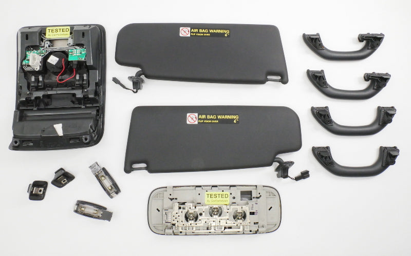 Black Upper Headliner Trim Dome Visors Handles 06-09 VW Rabbit GTI R32 MK5 OEM