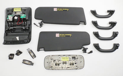 Black Upper Headliner Trim Dome Visors Handles 06-09 VW Rabbit GTI R32 MK5 OEM