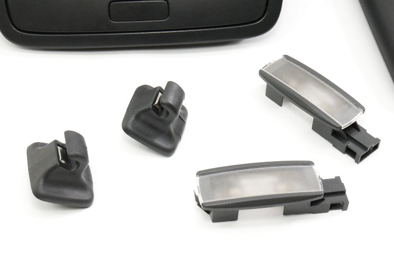 Black Upper Headliner Trim Dome Visors Handles 06-09 VW Rabbit GTI R32 MK5 OEM