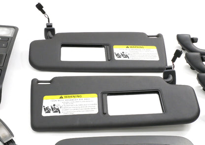 Black Upper Headliner Trim Dome Visors Handles 06-09 VW Rabbit GTI R32 MK5 OEM