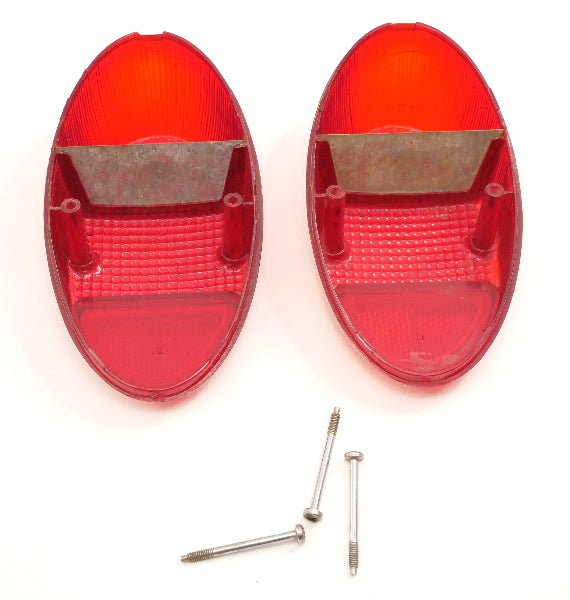 Tail Light Lamp Lens Set 62-66 VW Beetle Bug Aircooled Genuine OEM Hella Germany