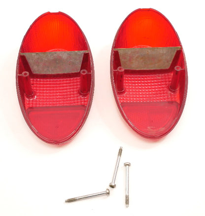 Tail Light Lamp Lens Set 62-66 VW Beetle Bug Aircooled Genuine OEM Hella Germany