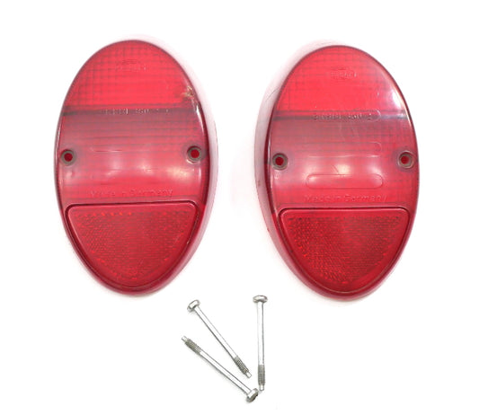Tail Light Lamp Lens Set 62-66 VW Beetle Bug Aircooled Genuine OEM Hella Germany