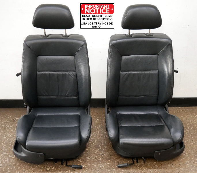 Front Black Leather Sport Seat Set 93-99 VW Jetta GLX GTI Cabrio MK3 - Genuine