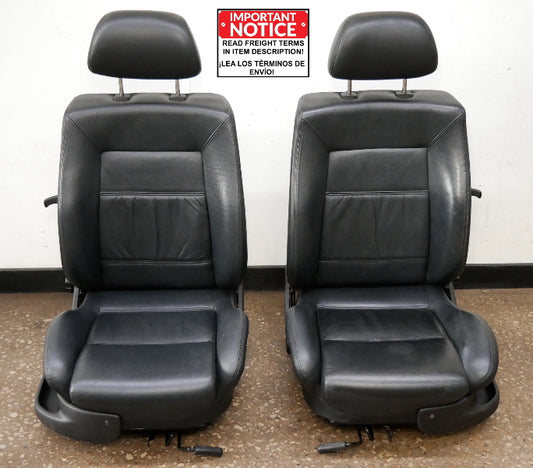 Front Black Leather Sport Seat Set 93-99 VW Jetta GLX GTI Cabrio MK3 - Genuine