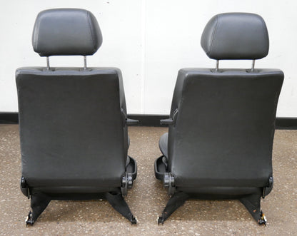 Front Black Leather Sport Seat Set 93-99 VW Jetta GLX GTI Cabrio MK3 - Genuine