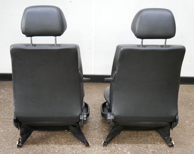 Front Black Leather Sport Seat Set 93-99 VW Jetta GLX GTI Cabrio MK3 - Genuine