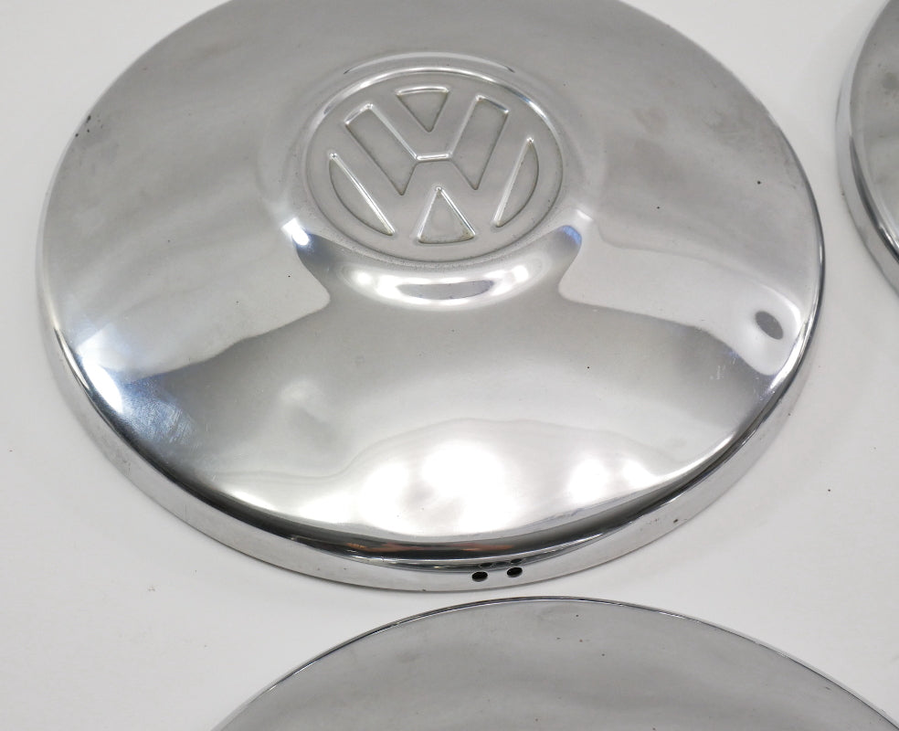 10" Chrome Hub Center Cap Hubcap Set 68-79 VW Beetle Bug Bus Aircooled ~ Genuine