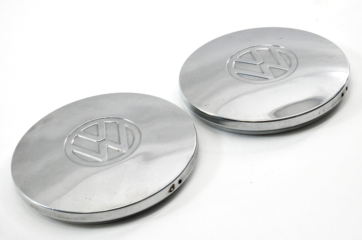 2x Chrome Steel Wheel Center Hub Cap Hubcap 75-84 VW Rabbit Jetta Pickup MK1