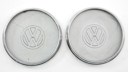 2x Chrome Steel Wheel Center Hub Cap Hubcap 75-84 VW Rabbit Jetta Pickup MK1