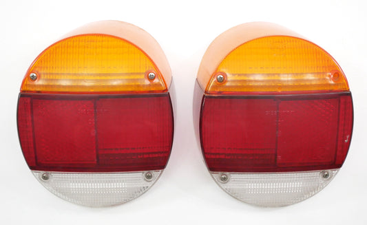 Tail Brake Light Lamp Lens Set 73-79 VW Super Beetle Thing - Genuine Hella