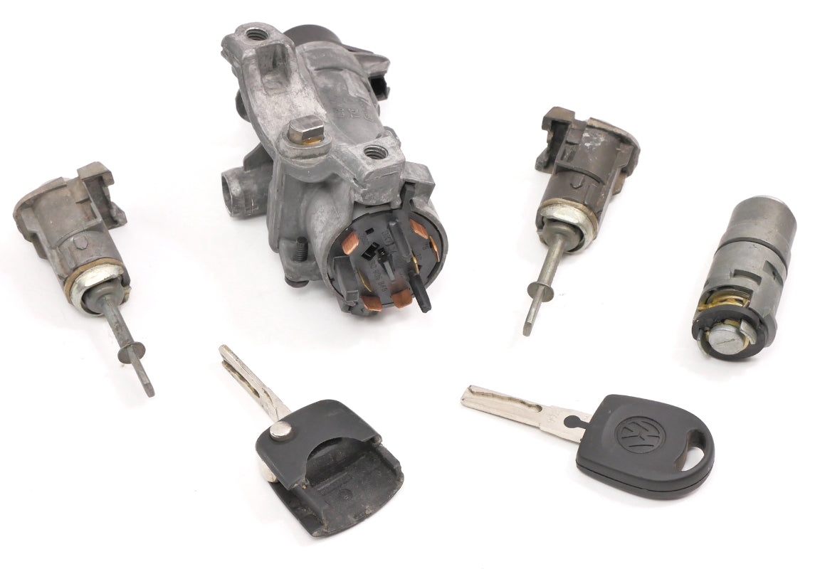 Ignition & Key Lock Cylinder Set 98-01 VW Passat B5 AT MT Genuine - 4B0 905 851