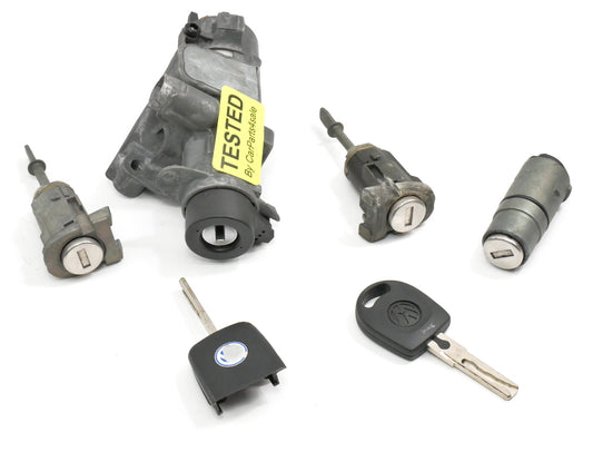 Ignition & Key Lock Cylinder Set 98-01 VW Passat B5 AT MT Genuine - 4B0 905 851
