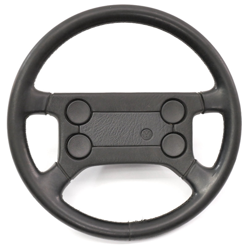 Leather 4 Spoke Sport Steering Wheel VW Rabbit Golf GTI Cabriolet MK1 MK2 - OEM