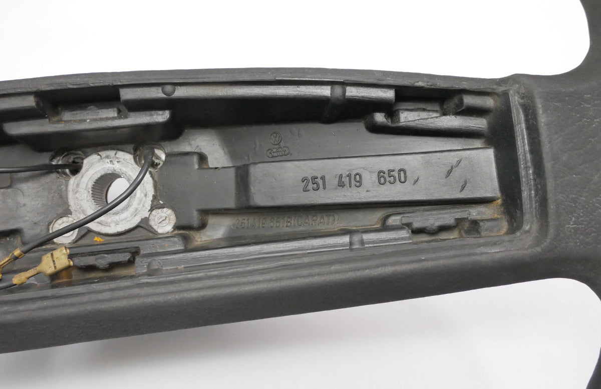 Steering Wheel 80-91 VW Vanagon T3 Stock Factory OE Black W/ Horn Pad - Genuine