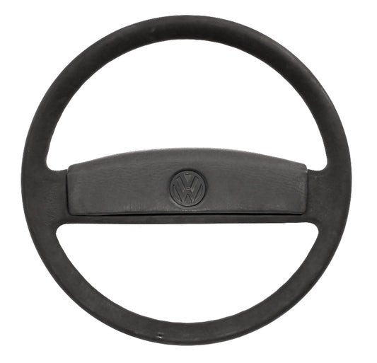 Steering Wheel 80-91 VW Vanagon T3 Stock Factory OE Black W/ Horn Pad - Genuine