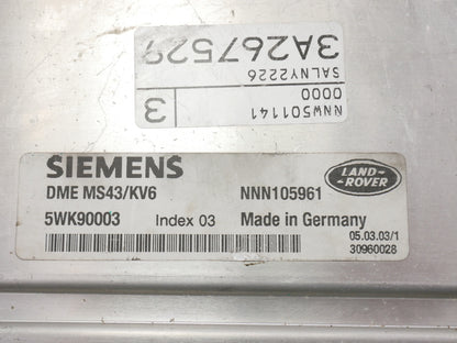 ECU ECM Engine Computer Module 02-05 Land Rover Freelander - 5WK90003