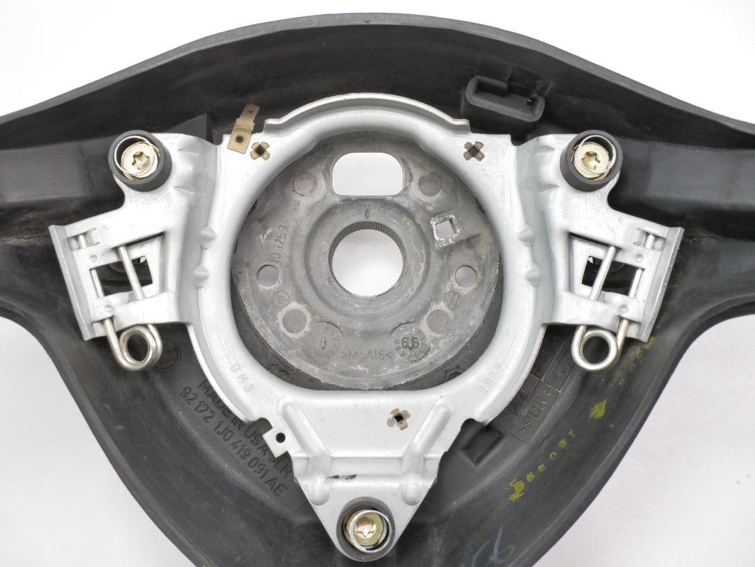 Black Leather 3 Spoke Sport Steering Wheel 99-05 VW Jetta GTI MK4 - Genuine -