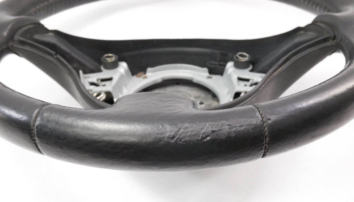 Black Leather 3 Spoke Sport Steering Wheel 99-05 VW Jetta GTI MK4 - Genuine -