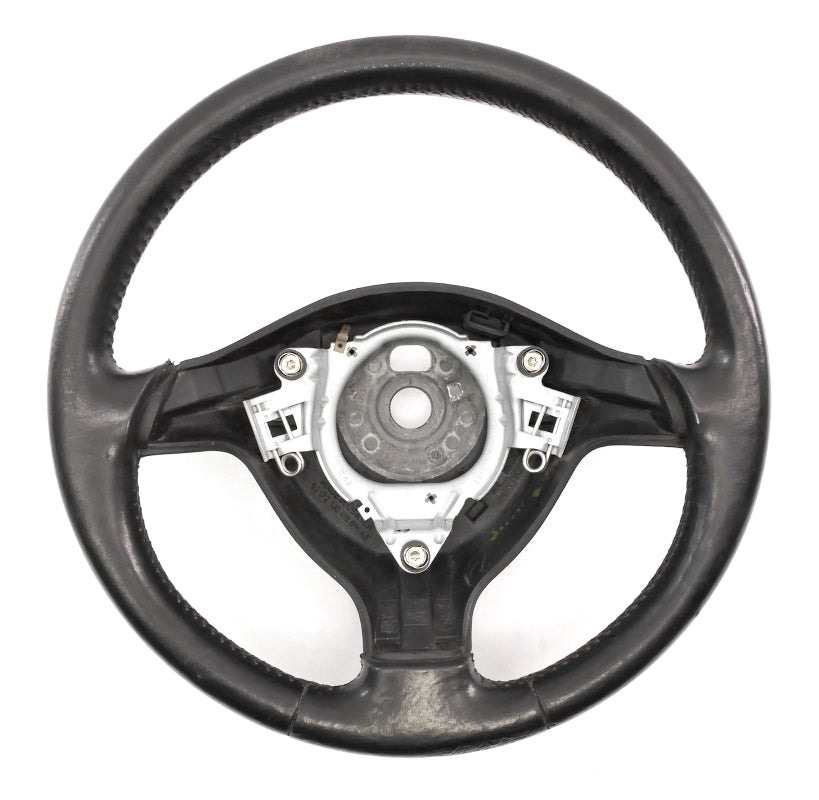 Black Leather 3 Spoke Sport Steering Wheel 99-05 VW Jetta GTI MK4 - Genuine -