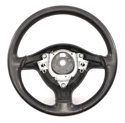 Black Leather 3 Spoke Sport Steering Wheel 99-05 VW Jetta GTI MK4 - Genuine -
